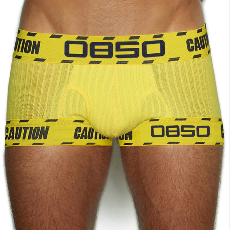 0850 BS3104 Bold & Fearless Slim-Fit Ribbed Cotton Boxers - Caution Tape Edition