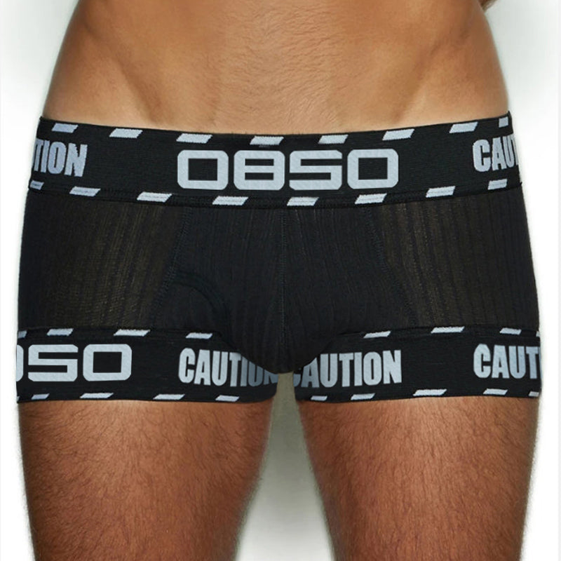 0850 BS3104 Bold & Fearless Slim-Fit Ribbed Cotton Boxers - Caution Tape Edition