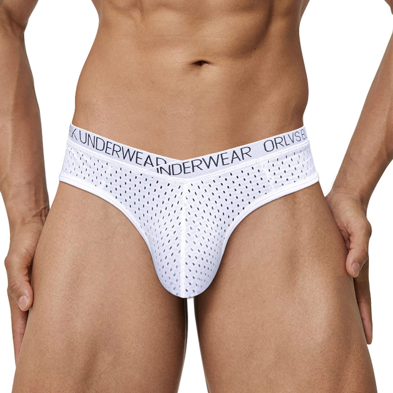 ORLVS Men's Breathable Jacquard Mesh Briefs | The Mesh Lab Iconic V-Cross Striped Underwear