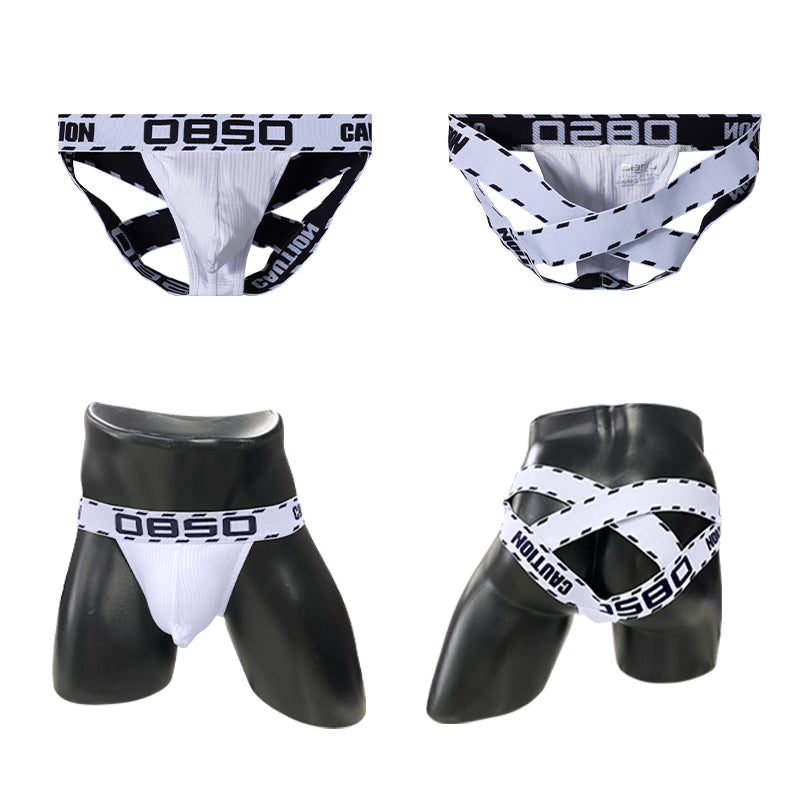 0850 BS3211 Bold & Fearless Ribbed Cotton Jockstrap - Cross-Strap Edition