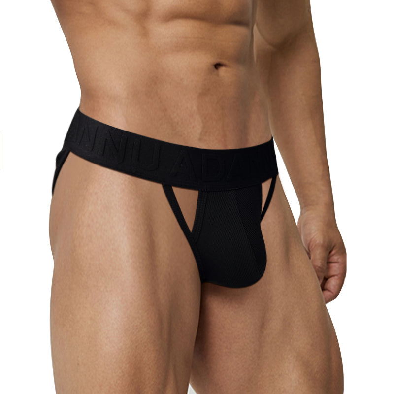 Men's Bold & Fearless Ribbed Cotton Briefs with Cut-Out High-Fork Design