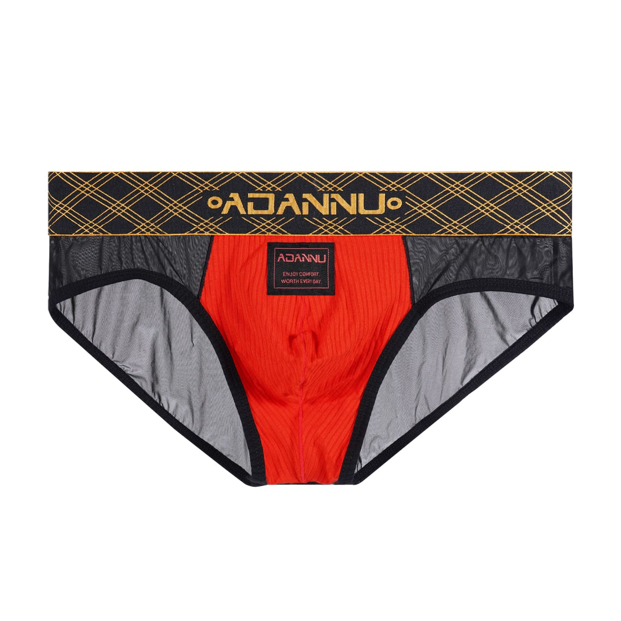 Men's Active Pro Gold-Thread Embroidered Briefs | Ultra-Thin Mesh Patchwork Series